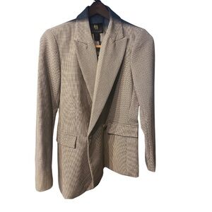 Women’s House of Harlow 1960 Single Breasted Brown Plaid Blazer - XS